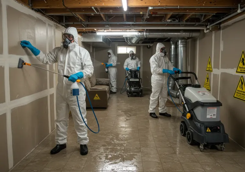 Basement Moisture Removal and Structural Drying process in Byron Center, MI